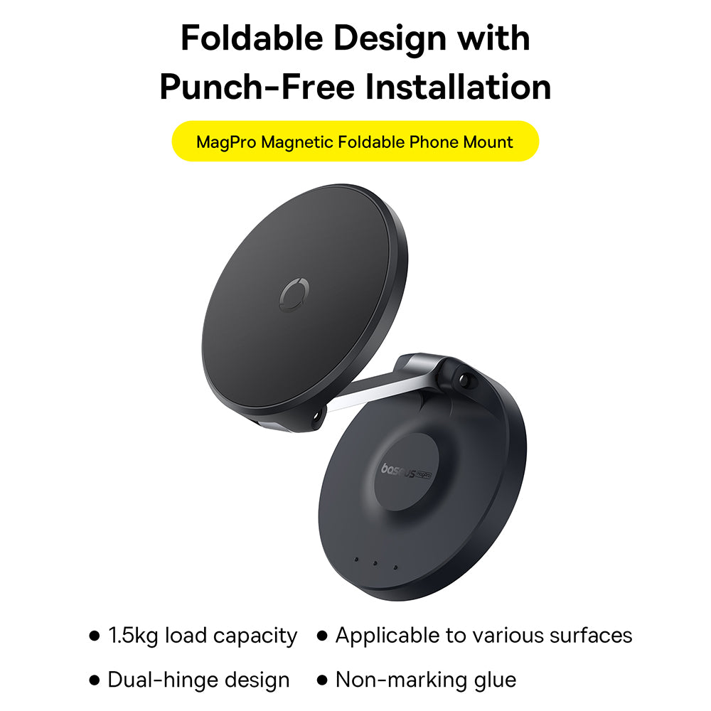 Baseus - Desk Holder MagPro (B10564101121-00) - Foldable Phone Mount - Black