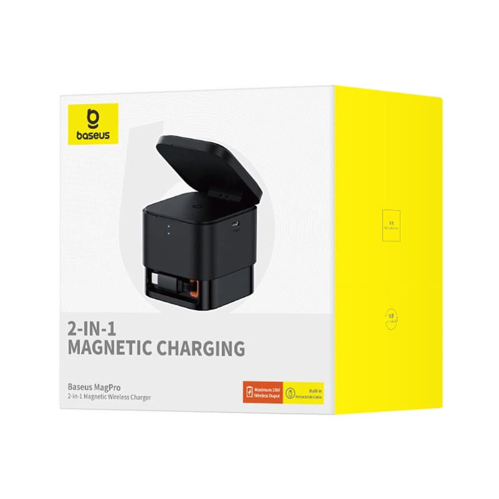 Baseus - Charging Station (P10264100123-00) - Cube Shape, MagSafe, Qi, Type-C, 25W - Black