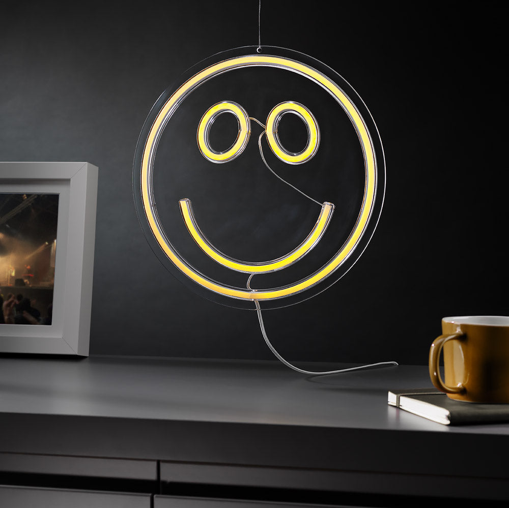 The Source - Neon Smiley Face - Διακοσμητικό φωτιστικό τοίχου Χαμογελαστό πρόσωπο