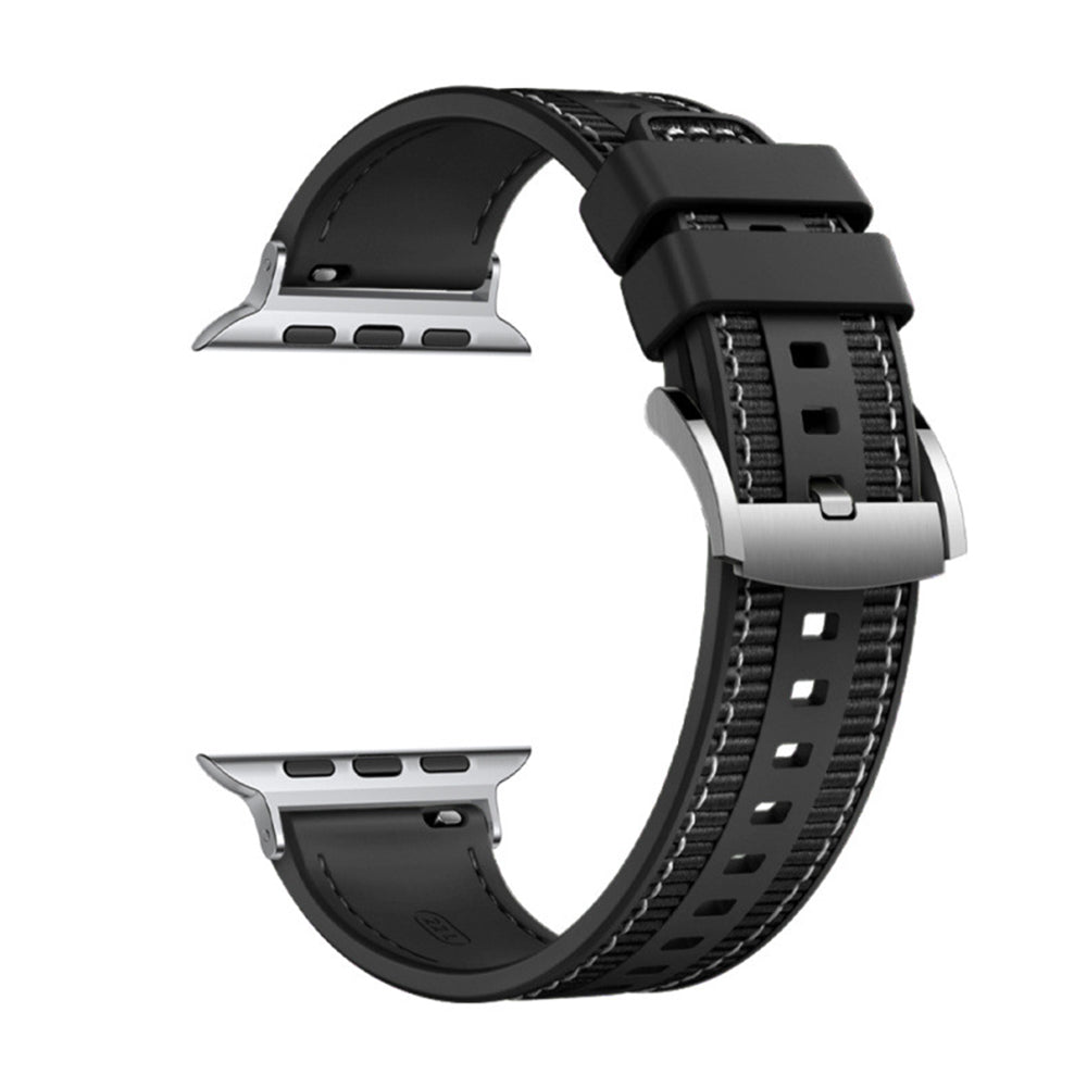 Techsuit - Watchband 32mm (W051) - Apple Watch 1/2/3/4/5/6/7/8/9/10/11/SE/SE 2/SE 3 (38/40/41/42mm) - Black