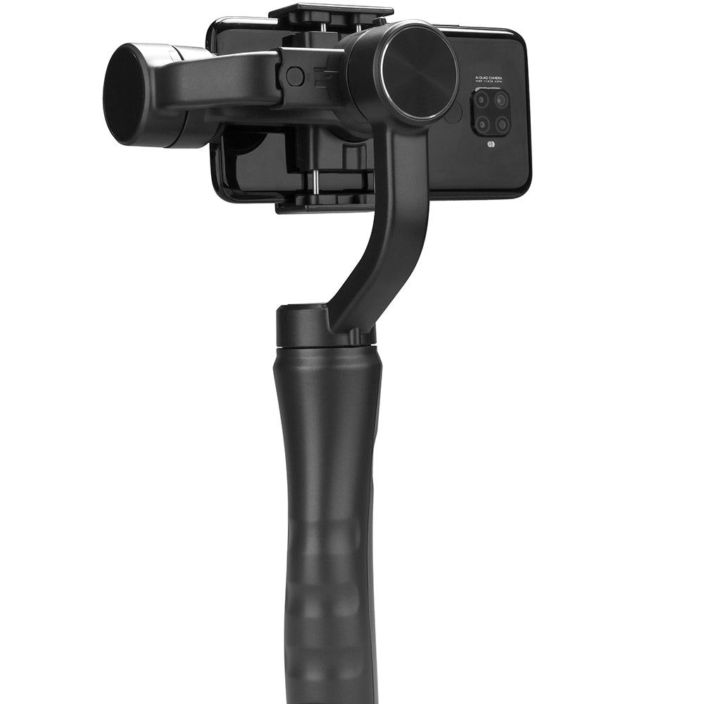 Techsuit - Phone Gimbal (F6) - with 3 Axis Anti Shake, Sport Inception, Face Tracking, Remote Control, 2200mAh - Black