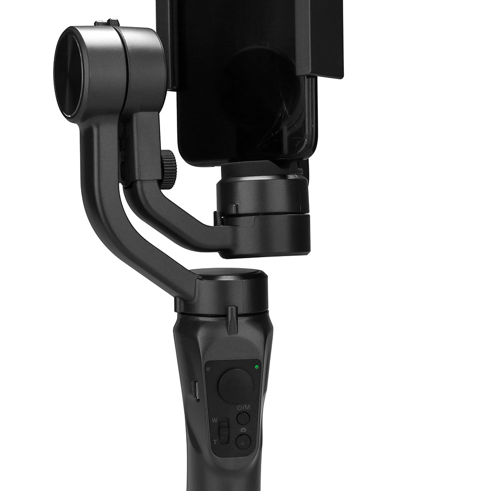 Techsuit - Phone Gimbal (F6) - with 3 Axis Anti Shake, Sport Inception, Face Tracking, Remote Control, 2200mAh - Black