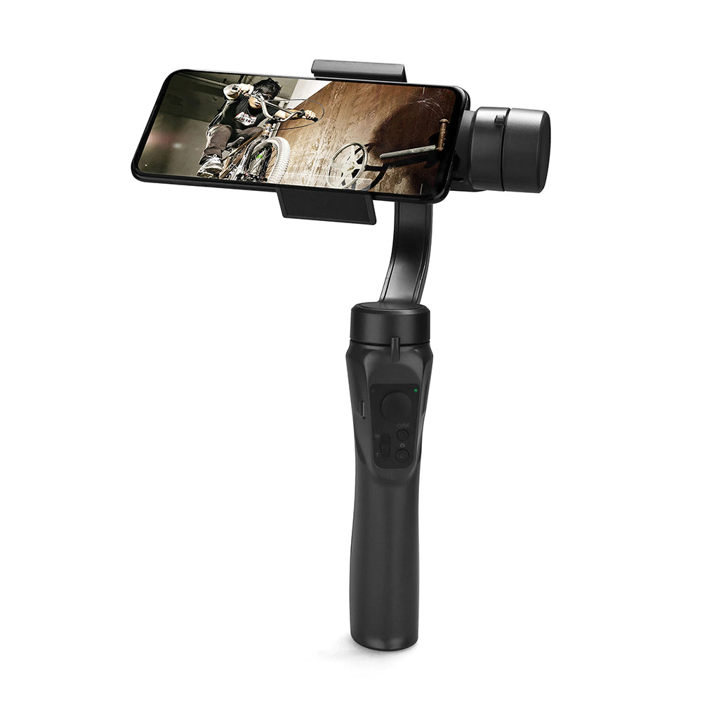 Techsuit - Phone Gimbal (F6) - with 3 Axis Anti Shake, Sport Inception, Face Tracking, Remote Control, 2200mAh - Black