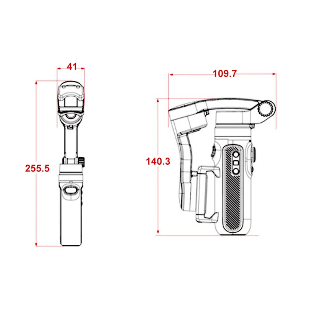 Techsuit - Phone Gimbal (SK062) - 3 Axis, Intelligent Tracking, Automatic Calibration, Joystick, Foldable, 2500mAh - Gray