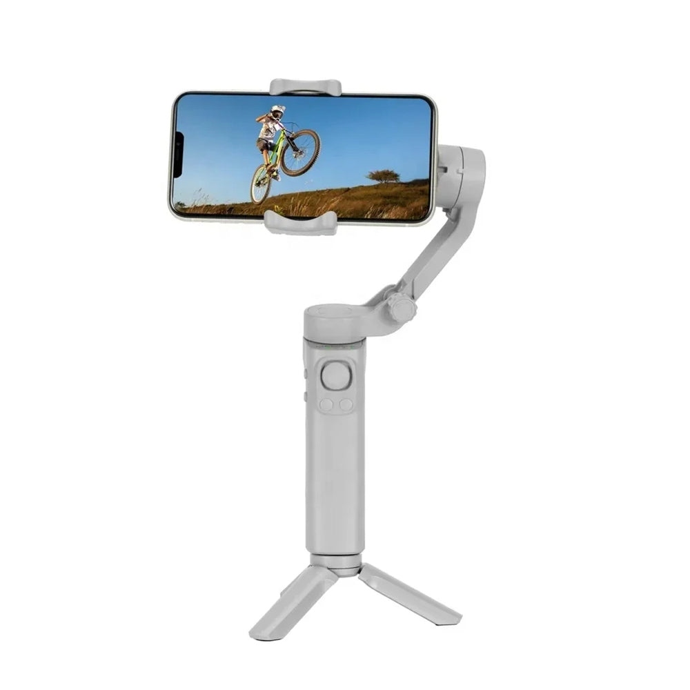Techsuit - Phone Gimbal (F5) - with Face Tracking, Inception mode, Beauty Function, Time-Lapse, Foldable, 2200mAh - Gray