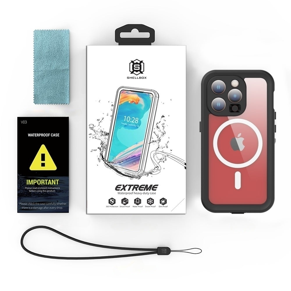 ShellBox - Waterproof IP68 MagSafe Case - iPhone 15 Pro - Black