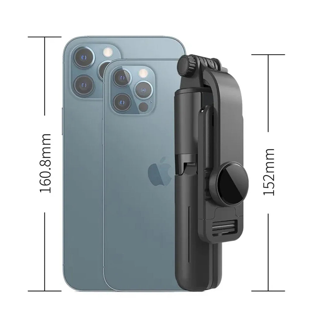 Techsuit - Mini Selfie Stick (L11) - Stable Tripod with Bluetooth Self Timer, 360 Rotation, 73cm - Black