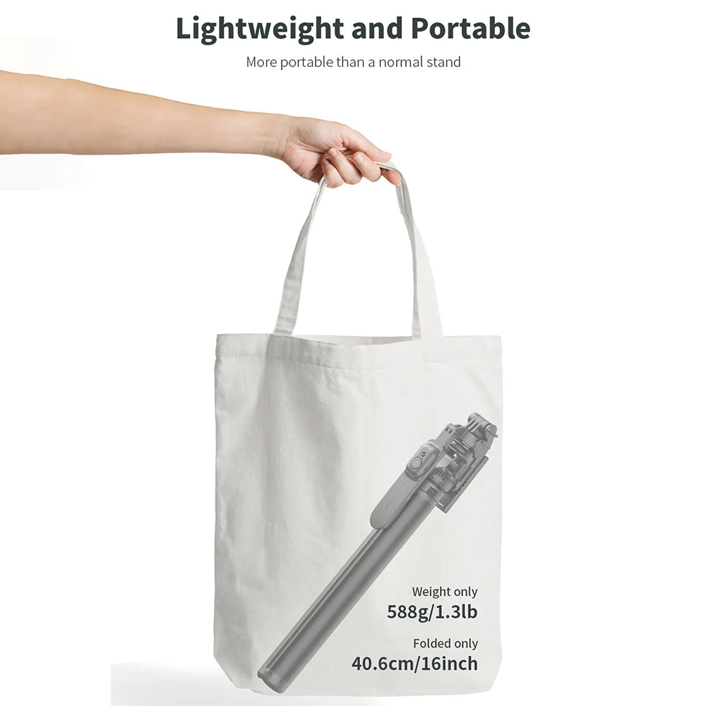 Techsuit - Selfie Stick (C05) - Large Ajustable Tripod with Bluetooth Remote Control, 360, Aluminium Alloy, 205cm - Black