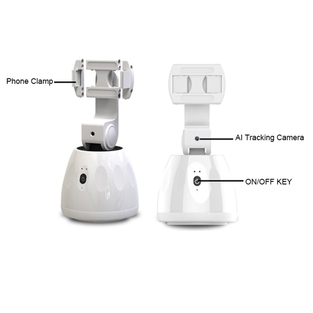 Techsuit - Phone Gimbal (Q3) - with Face Tracking, 360, 1800mAh - White