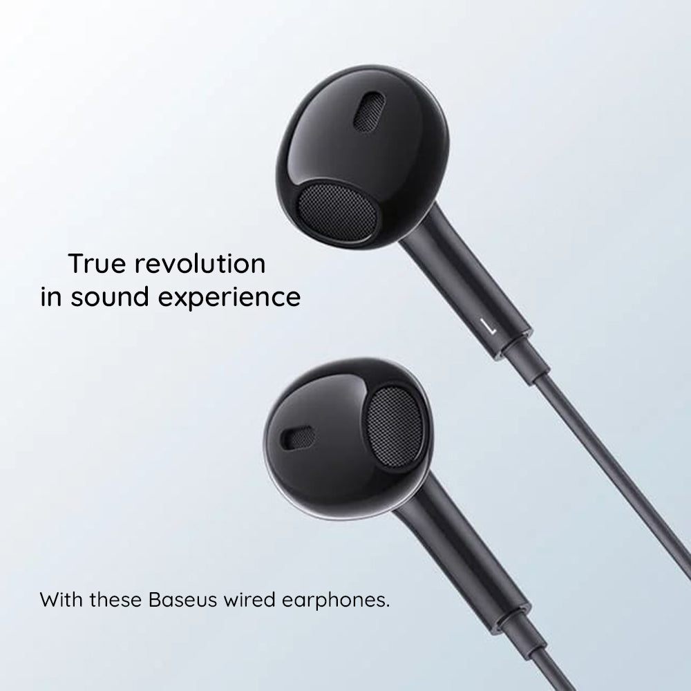 Baseus - Wired Earphones Encok CZ17 (A00170000113-Z1) - Type-C, 20Hz-20kHz - Cluster Black