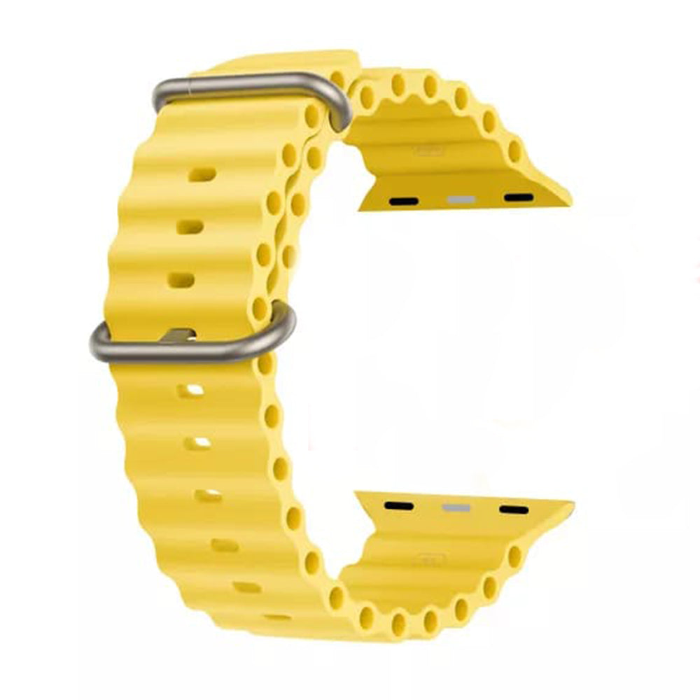 Techsuit - Watchband (W038) - Apple Watch 1/2/3/4/5/6/7/8/9/10/11/SE/SE 2/SE 3/Ultra/Ultra 2/Ultra 3 (42/44/45/46/49mm) - Yellow