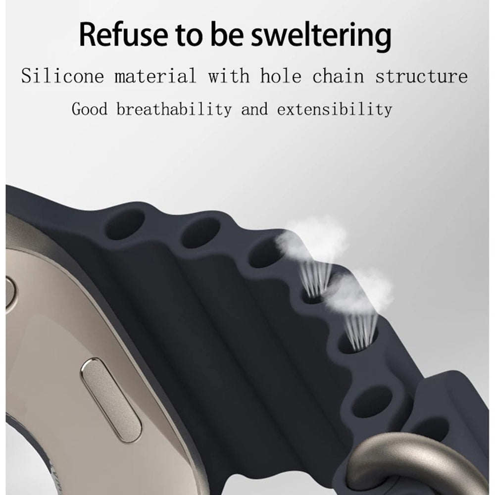 Techsuit - Watchband (W038) - Apple Watch 1/2/3/4/5/6/7/8/9/10/11/SE/SE 2/SE 3 (38/40/41/42mm) - Black