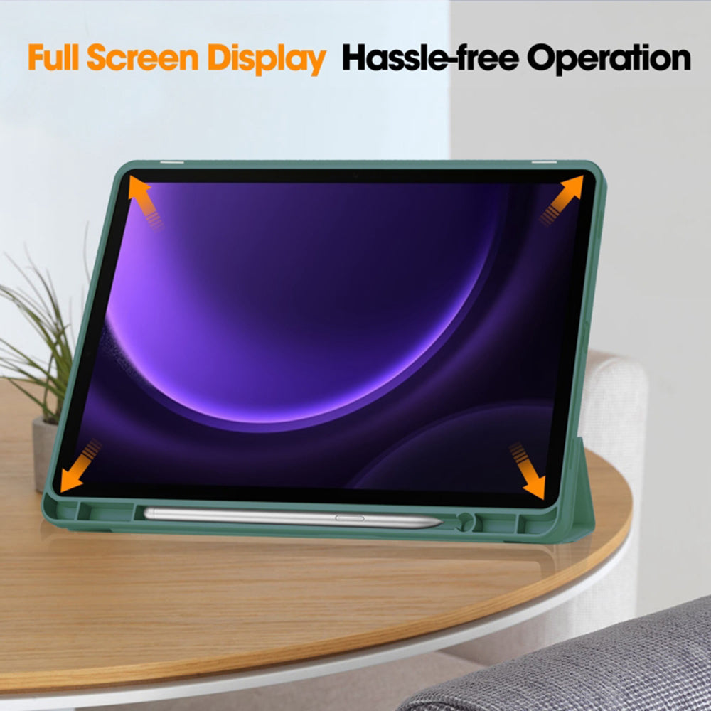 Techsuit - Flex Trifold (with Pencil Holder) - Galaxy Tab S9 FE / S10 FE - Green