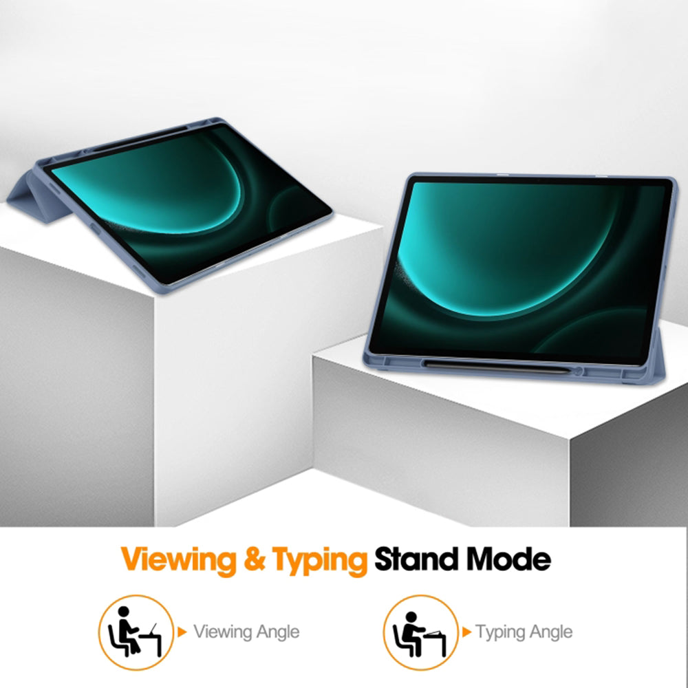 Techsuit - Flex Trifold (with Pencil Holder) - Galaxy Tab S9 FE Plus - Purple