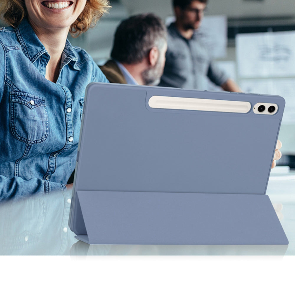 Techsuit - Flex Trifold (with Pencil Holder) - Galaxy Tab S9 FE Plus - Purple