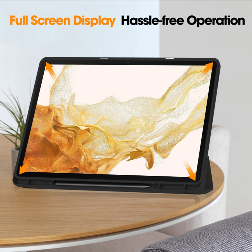 Techsuit - Flex Trifold (with Pencil Holder) - Galaxy Tab S7 / S8 - Black