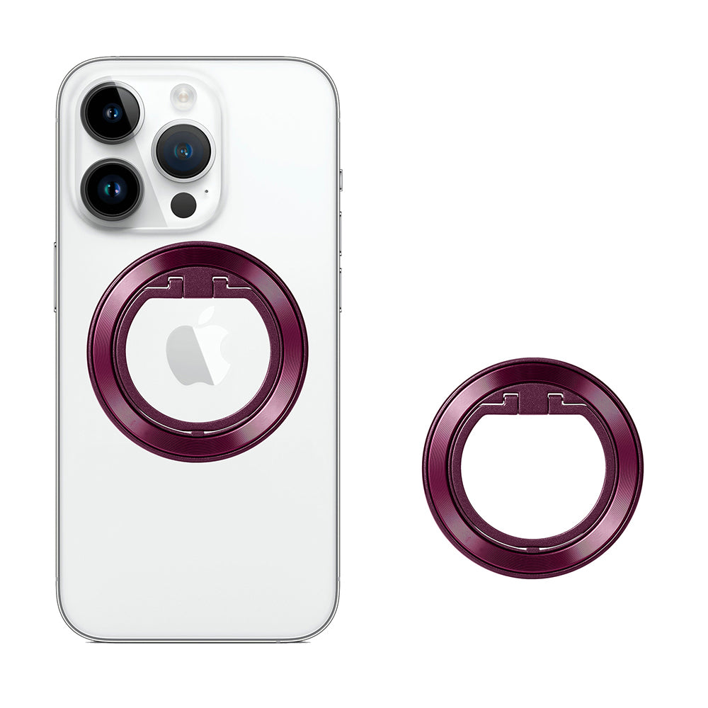 Techsuit - MagSafe Phone Ring (MPR2) - Round Shape, Aluminium Alloy - Burgundy
