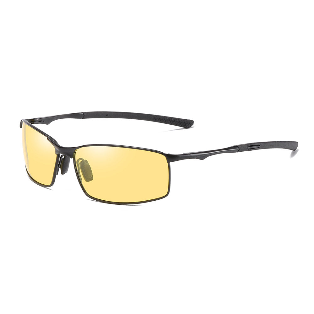 Techsuit - Μόδα > Αξεσουάρ > Γυαλιά Ηλίου Polarized (559) - for Men, with UV Protection and Metal Frame, Rectangular - Black / Yellow