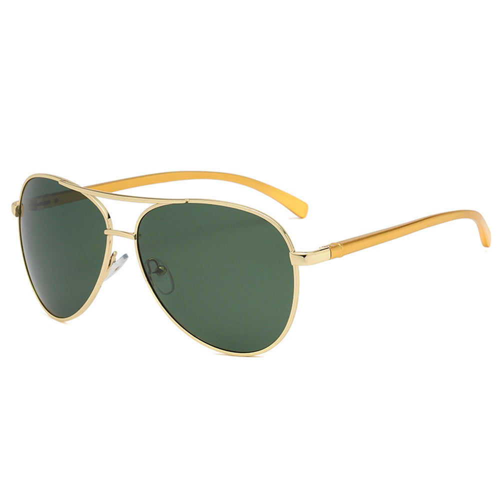 Techsuit - Μόδα > Αξεσουάρ > Γυαλιά Ηλίου Polarized (2150) - for Men, with UV Protection, Metal Frame - Gold / Blackish Green