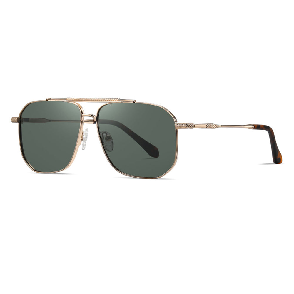 Techsuit - Μόδα > Αξεσουάρ > Γυαλιά Ηλίου Polarized (8538) - for Men, with UV Protection, Metal - Gold / Blackrish Green