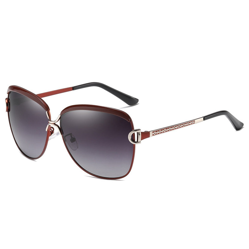 Techsuit - Μόδα > Αξεσουάρ > Γυαλιά Ηλίου Polarized (8702) - for Women with UV Protection, Metal Frame - Tea