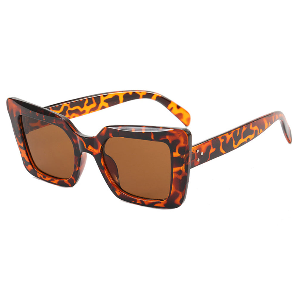 Techsuit - Μόδα > Αξεσουάρ > Γυαλιά Ηλίου (5277) - for Women with PC Frame and Lens, Square Shape - Leopard / Brown