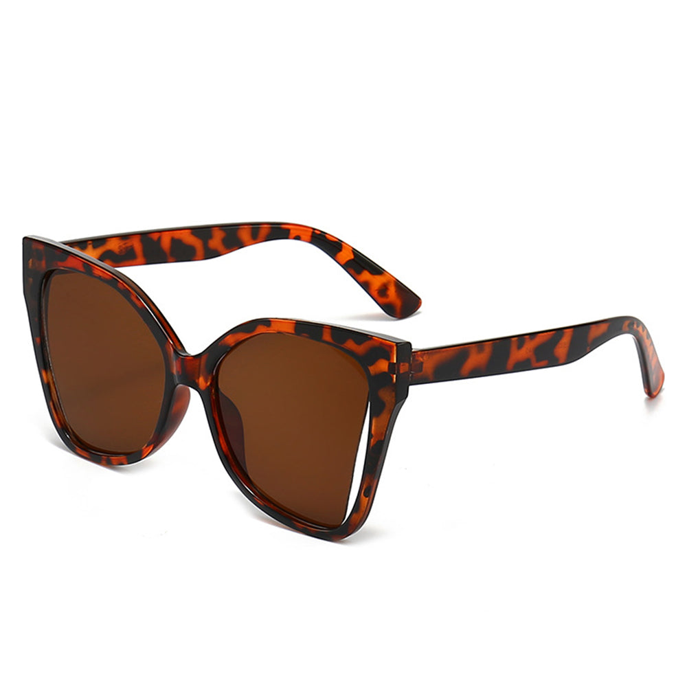 Techsuit - Μόδα > Αξεσουάρ > Γυαλιά Ηλίου (5335) - for Women with PC Frame and Lens, Butterfly Shape - Leopard / Brown