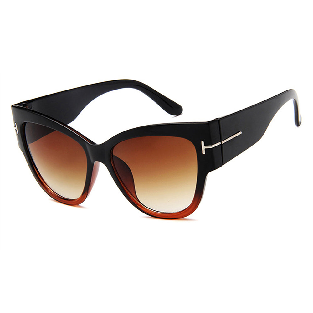 Techsuit - Μόδα > Αξεσουάρ > Γυαλιά Ηλίου (9778) - for Women with PC Frame and Lens, Cat Eye - Black / Brown