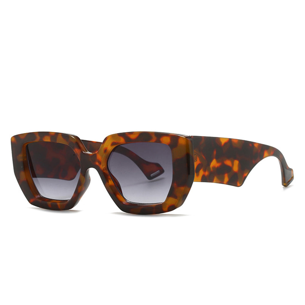 Techsuit - Μόδα > Αξεσουάρ > Γυαλιά Ηλίου (86321) - for Women with PC Frame and Lens, Vintage - Leopard / Gradient Gray