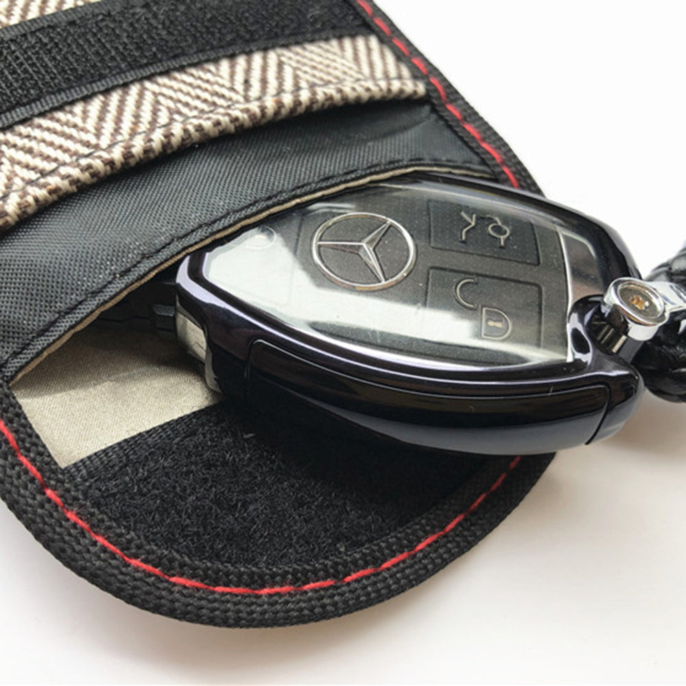 Techsuit - RFID Anti-Theft (AF1) - for Cards & Keys, Waterproof Leather, Metal Hybrid Fibre, EMF Blocker, 12.5x9 - Grey