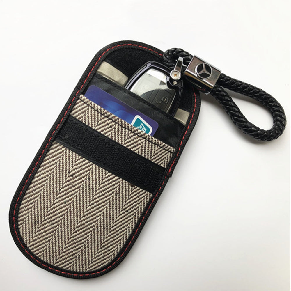 Techsuit - RFID Anti-Theft (AF1) - for Cards & Keys, Waterproof Leather, Metal Hybrid Fibre, EMF Blocker, 12.5x9 - Grey