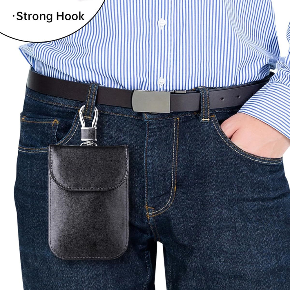 Techsuit - RFID Anti-Theft (AF2) - for Cards & Keys, PU Leather, EMF Blocker - Pink