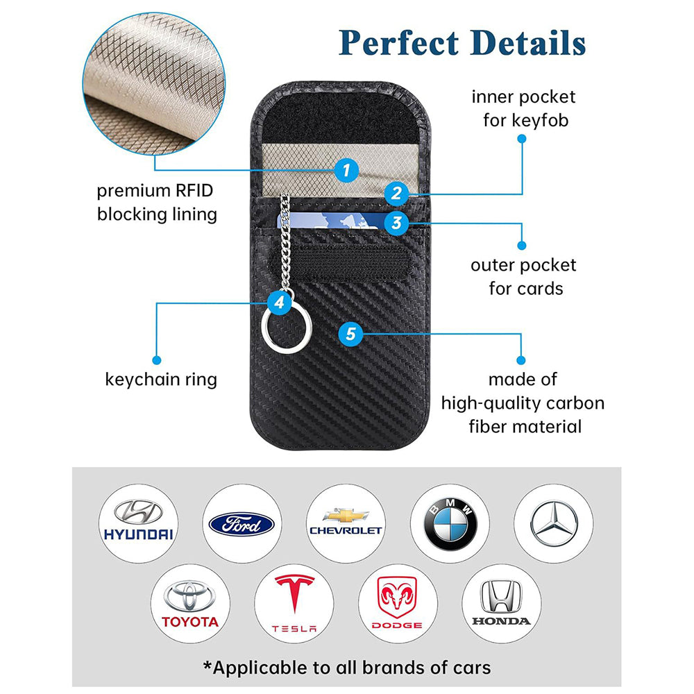 Techsuit - RFID Anti-Theft (AF2) - for Cards & Keys, PU Leather, EMF Blocker - Pink