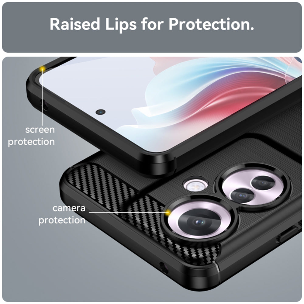 Techsuit - Carbon Silicone - Oppo Reno11 F - Black