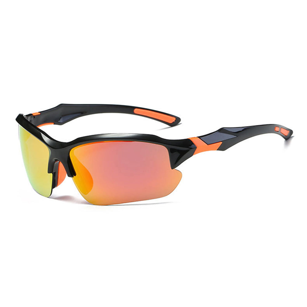 Techsuit - Bike Glasses (9301) - for Cycling and Sport Outdoor Activities, with UV Protection, Unisex - Black / Orange