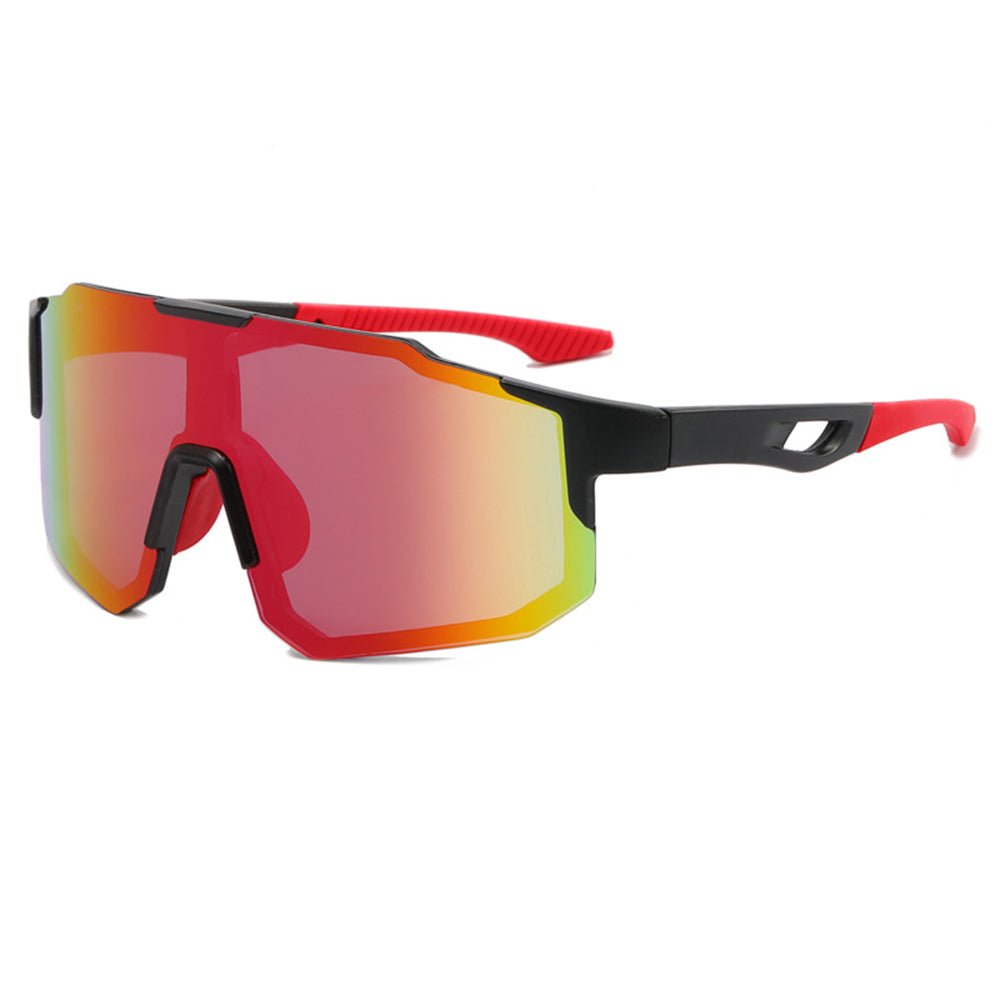 Techsuit - Bike Glasses (9337) - for Cycling, Sport Outdoor Activities, with UV Protection, PC Frame, Unisex - Black / Red