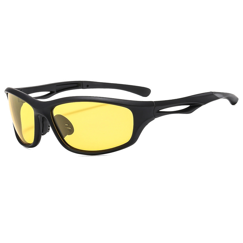 Techsuit - Bike Glasses (9309) - for Cycling and Sport Outdoor Activities, Polarized, PC Frame, Unisex - Black / Yellow