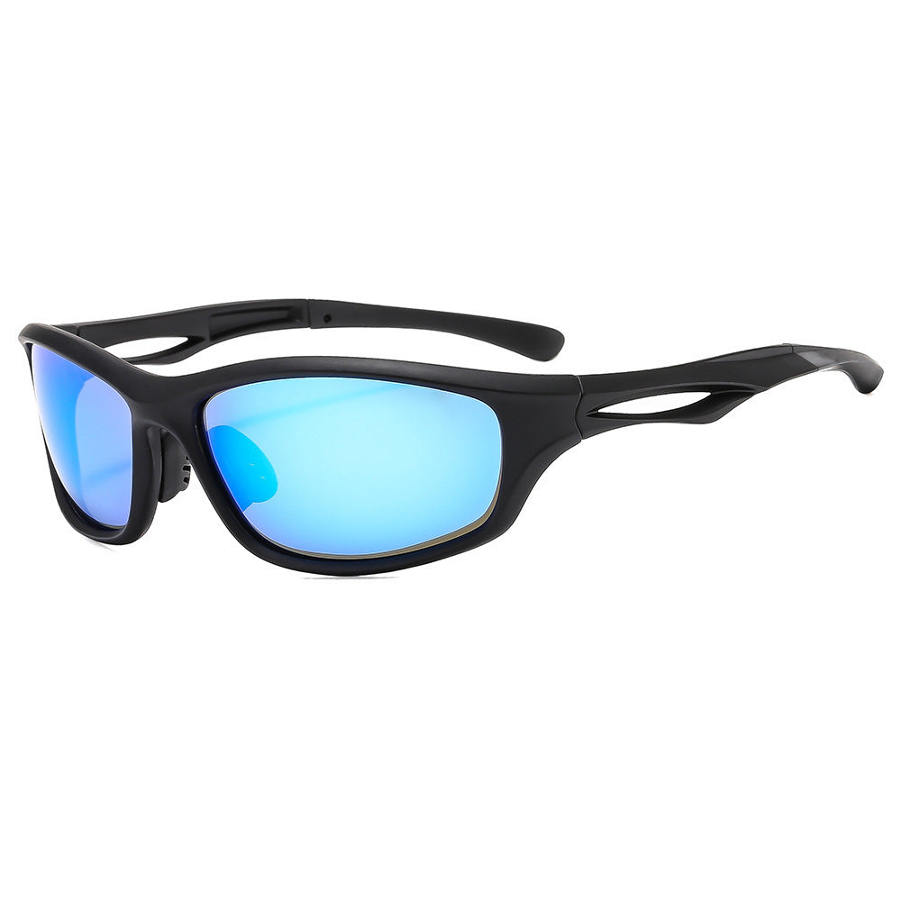 Techsuit - Bike Glasses (9309) - for Cycling and Sport Outdoor Activities, Polarized, PC Frame, Unisex - Black / Blue