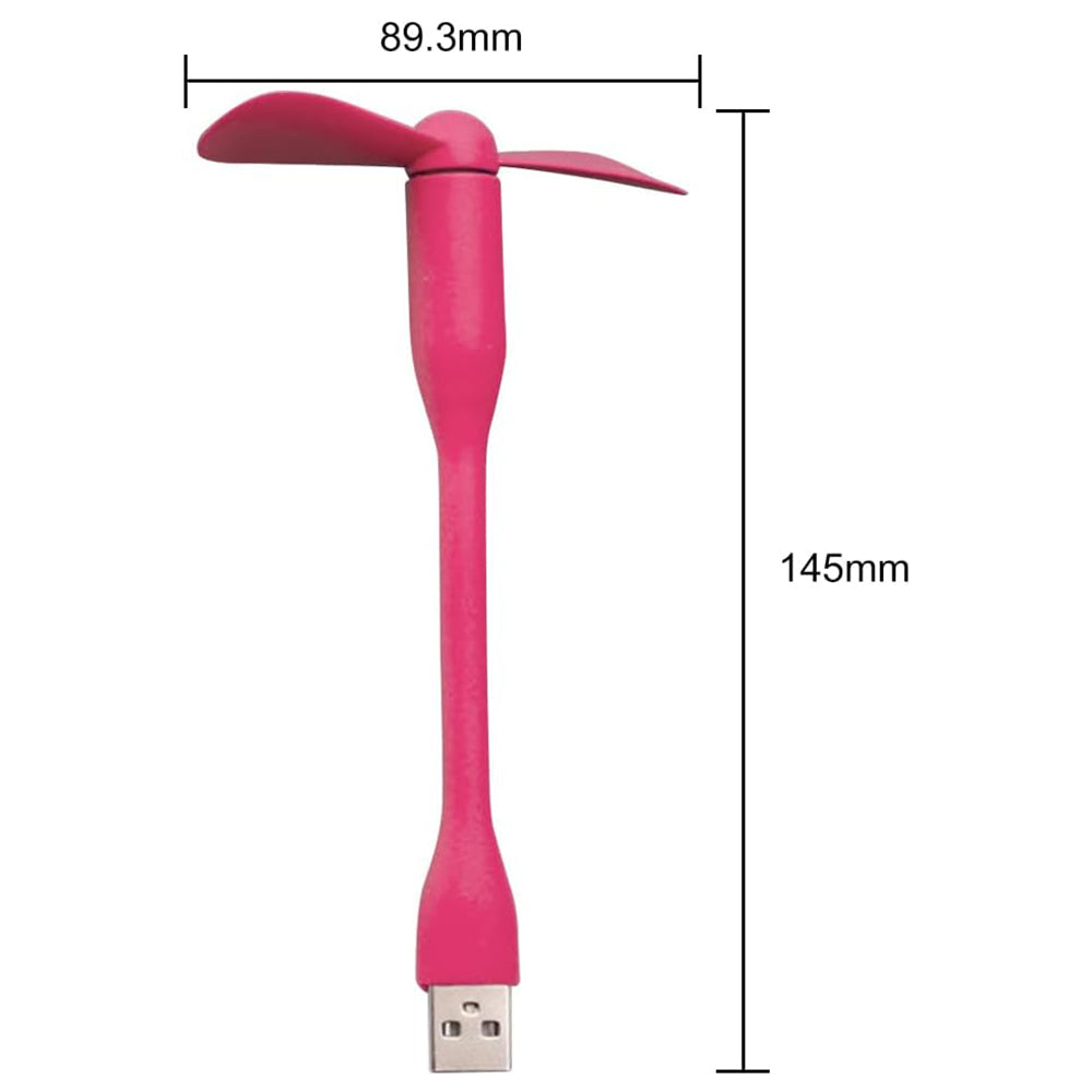 Techsuit - Mini USB Fan (TUF1) - Portable, Flexible, Bendable, 5V - Pink