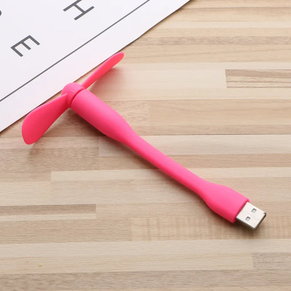 Techsuit - Mini USB Fan (TUF1) - Portable, Flexible, Bendable, 5V - Pink