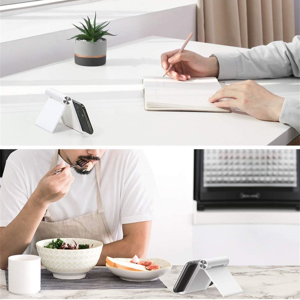 Techsuit - Desk Holder (ABS-BK1) - Folding Feature, for Phone, Tablet, 4 - 7.9" - Black