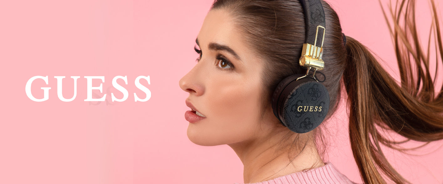 Guess "4G Logo" Over Ear Bluetooth Headphones Ακουστικά Over Ear από δερματίνη με μεταλλικό Logo (Black – GUBH704GEMK)