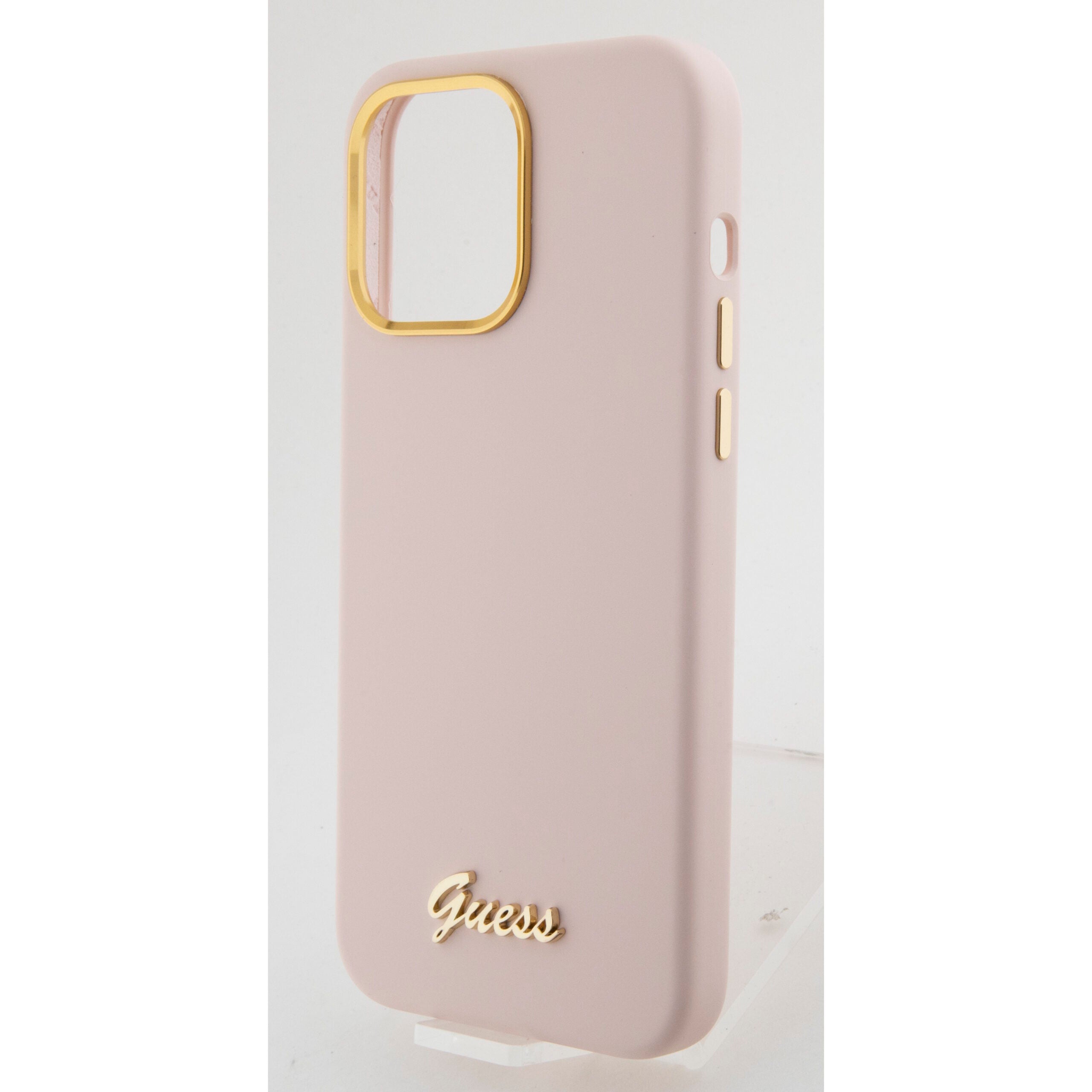 Guess “Vintage Script Gold Logo Collection” Σκληρή Θήκη προστασίας από σιλικόνη – Apple iPhone 15 Pro (Ροζ – GUHCP15LSMBSLP)