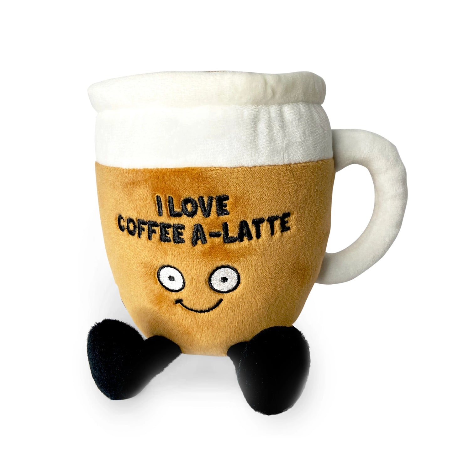 Punchkins Plush Χαρούμενο Φλυτζανάκι Καφέ Λούτρινο – "I Love Coffee A-Latte!" – Θήκη για κινητό από το PhoneBazaar.gr