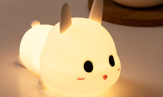 Designnest® Meng Rabbit Night Lamp Κουνελάκι Φωτιστικό νυκτός από μαλακή σιλικόνη με χρονοδιακόπτη