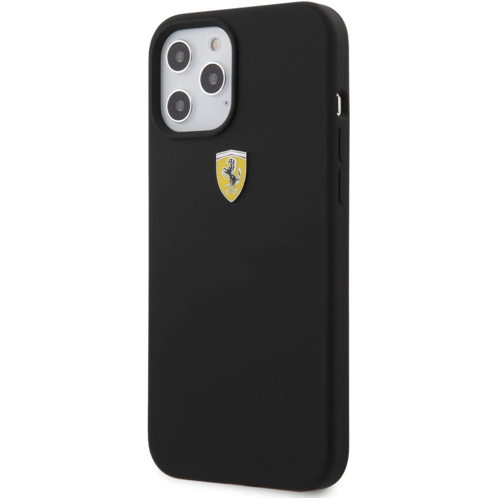 Ferrari "On Track" Liquid Silicone Case Θήκη προστασίας – iPhone 12 Pro Max (Μαύρη/3D Logo)