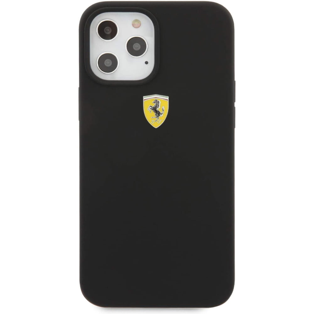 Ferrari "On Track" Liquid Silicone Case Θήκη προστασίας – iPhone 12 Pro Max (Μαύρη/3D Logo)