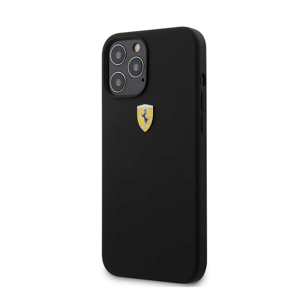 Ferrari "On Track" Liquid Silicone Case Θήκη προστασίας – iPhone 12 / iPhone 12 Pro (Μαύρη/3D Logo)