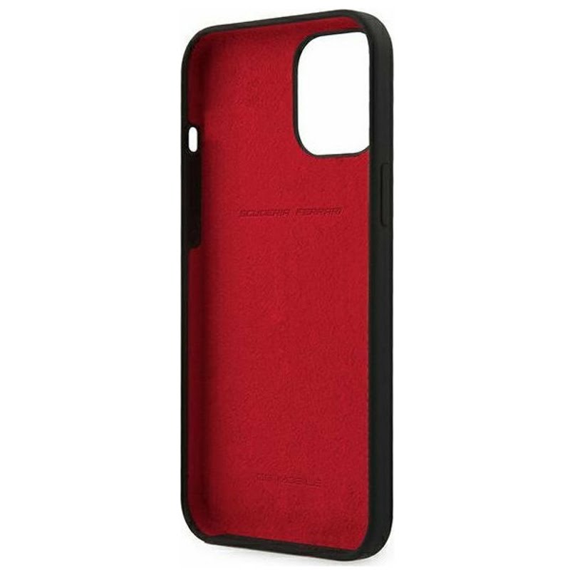 Ferrari "On Track" Liquid Silicone Case Θήκη προστασίας – iPhone 12 / iPhone 12 Pro (Μαύρη/3D Logo)
