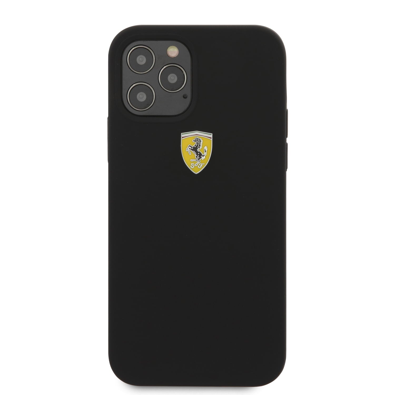 Ferrari "On Track" Liquid Silicone Case Θήκη προστασίας – iPhone 12 / iPhone 12 Pro (Μαύρη/3D Logo)